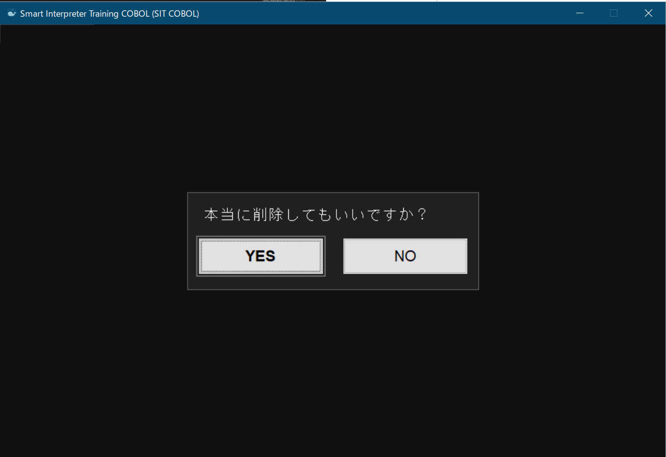 YES/NOの選択画面
